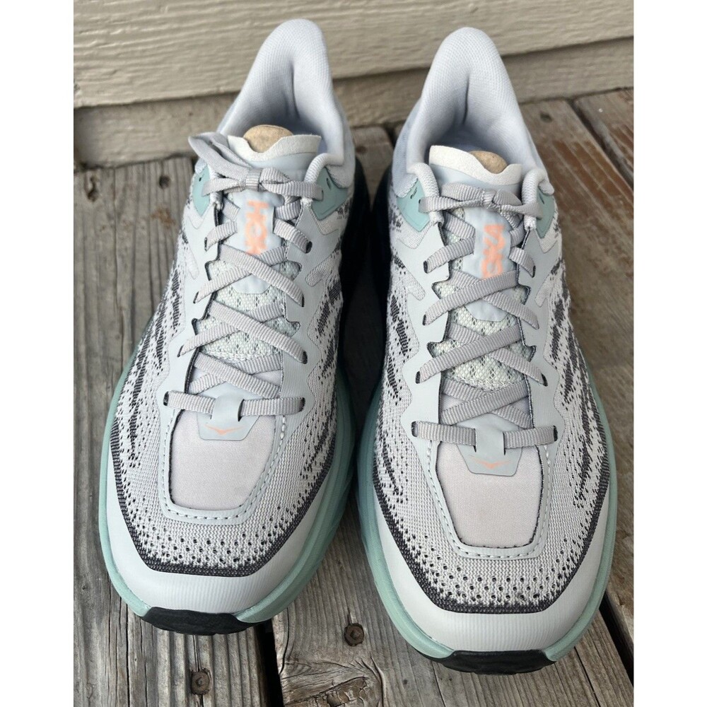 New! Hoka One One Speedgoat 5 Women’s 10B Trail Running Shoes Harbor Mist/Spruce - Picture 4 of 13